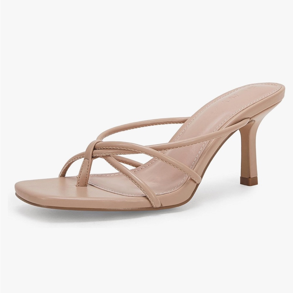 Square open toe heels